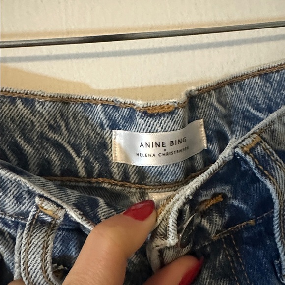 Anine Bing x Helena Christensen Light Blue Acid Wash Straight Leg Kat Jeans 25 - Picture 5 of 13